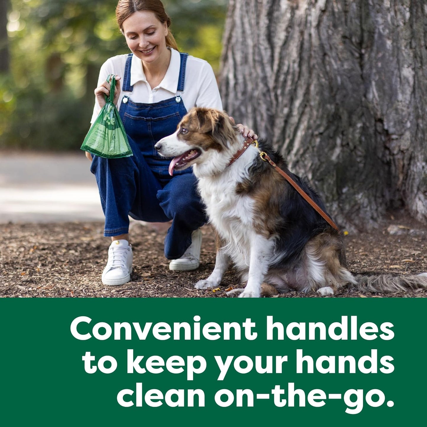Dog Poo Bags with Handles, Easy Tie and Guaranteed Leakproof, Lavender Scented, 120 Handle Bags