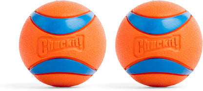 Ultra Ball Dog Toy, Durable High Bounce Floating Rubber Dog Ball, Launcher Compatible Toy for Dogs, 2 Pack, Medium
