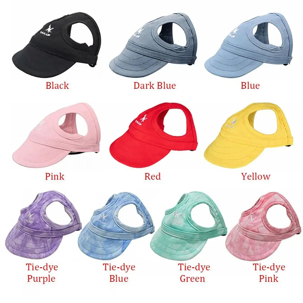Fashion Pet Baseball Hat Outdoor Cat Dog Adjustable Peaked Cap Visor Hat Summer Pet Travel Sports Sun Cap with Ear Holes