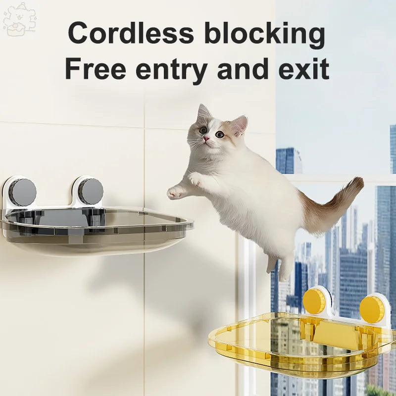Window Hanging Mounted Cat Sleeping Bed with Suction Cup Cat Furniture Wall Shelf Mount Transparent Hammock Wall