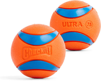 Ultra Ball Dog Toy, Durable High Bounce Floating Rubber Dog Ball, Launcher Compatible Toy for Dogs, 2 Pack, Medium