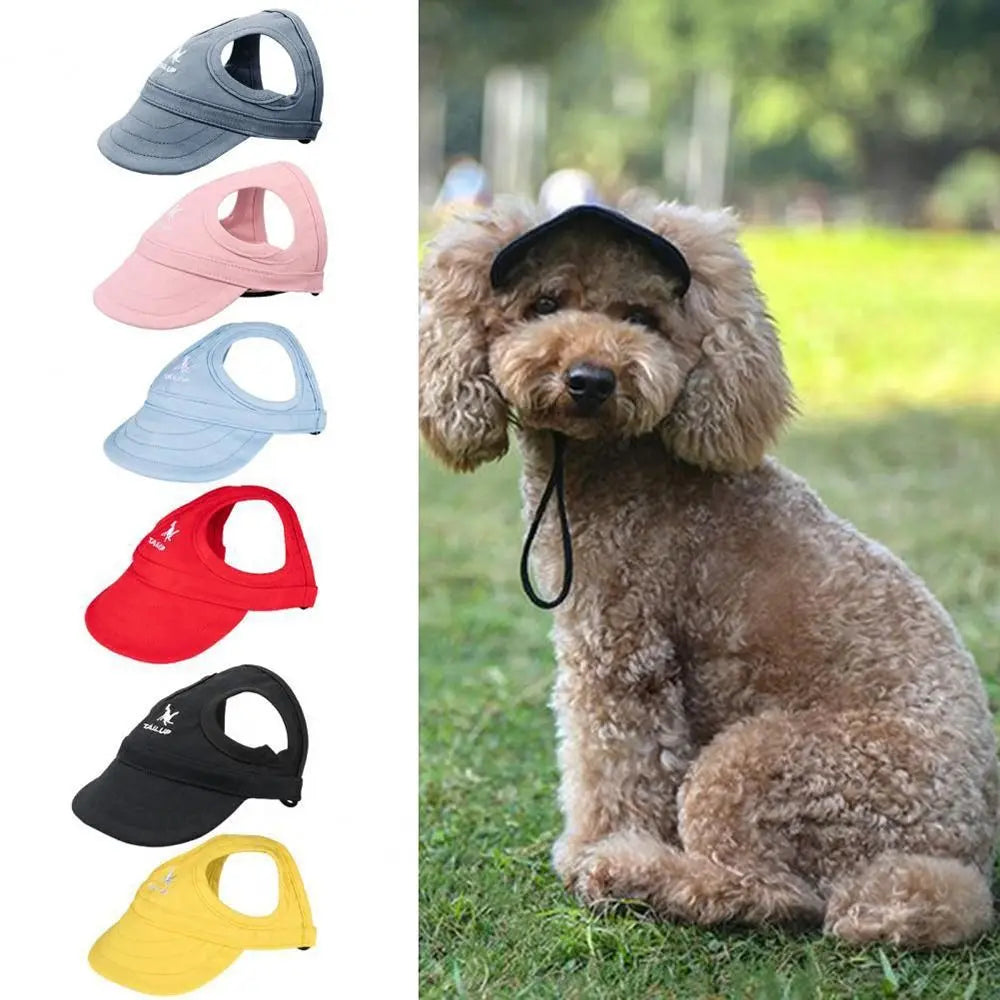 Fashion Pet Baseball Hat Outdoor Cat Dog Adjustable Peaked Cap Visor Hat Summer Pet Travel Sports Sun Cap with Ear Holes