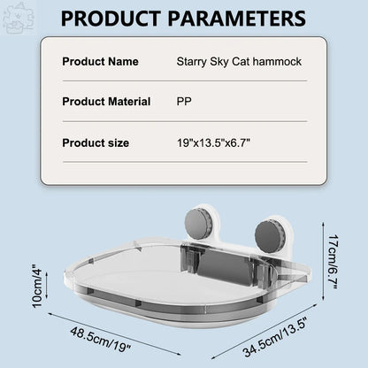Window Hanging Mounted Cat Sleeping Bed with Suction Cup Cat Furniture Wall Shelf Mount Transparent Hammock Wall