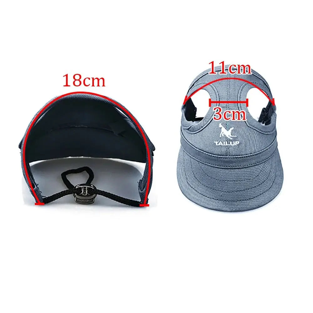 Fashion Pet Baseball Hat Outdoor Cat Dog Adjustable Peaked Cap Visor Hat Summer Pet Travel Sports Sun Cap with Ear Holes