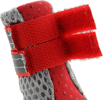 Stivali Estivi Antiscivolo per Cani Piccola Taglia Protezione per Zampe Scarpine Riflettenti Traspirante Morbida Maglia per Cuccioli Resistente per Le Calde Stagioni Pavimentazione Rosso Mini M